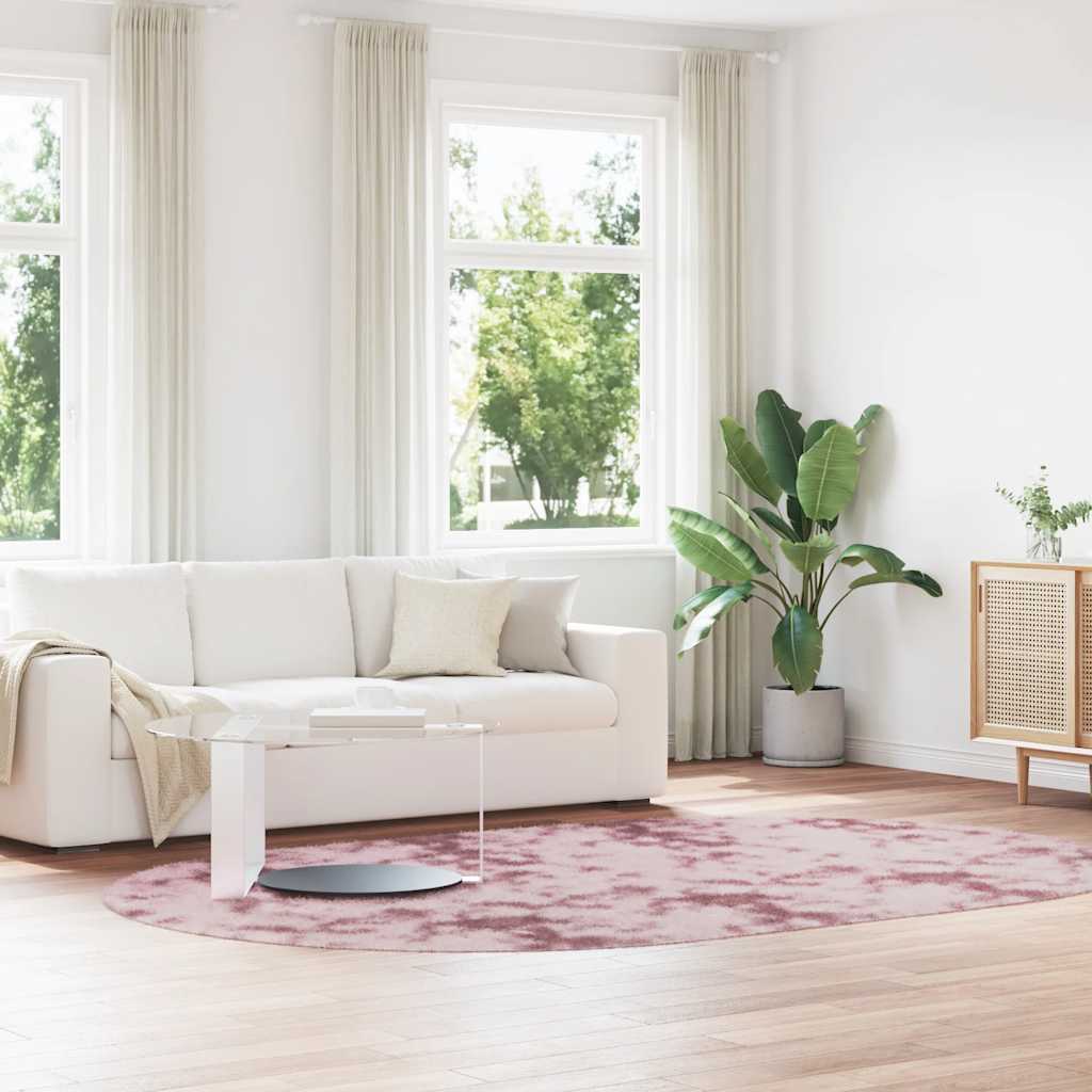 Flossteppe med lang luv NAVARRA støvet rosa 300x200cm polyester