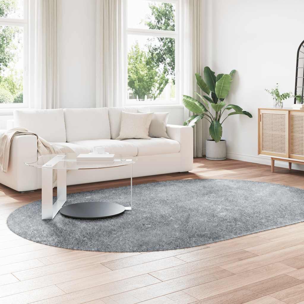 Flossteppe med lang luv NAVARRA lysegrå 300x200 cm polyester vidaXL