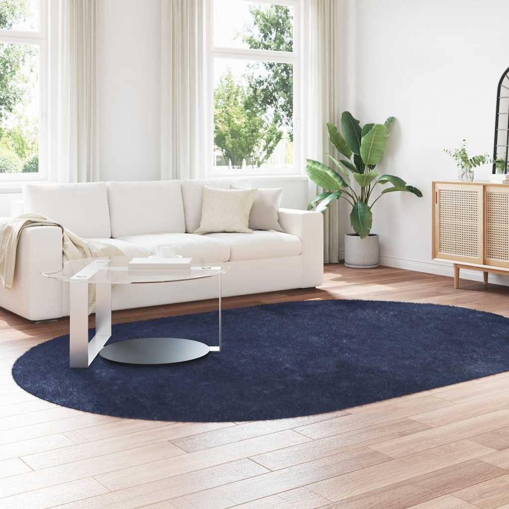 Flossteppe med lang luv NAVARRA marine 300x200 cm polyester