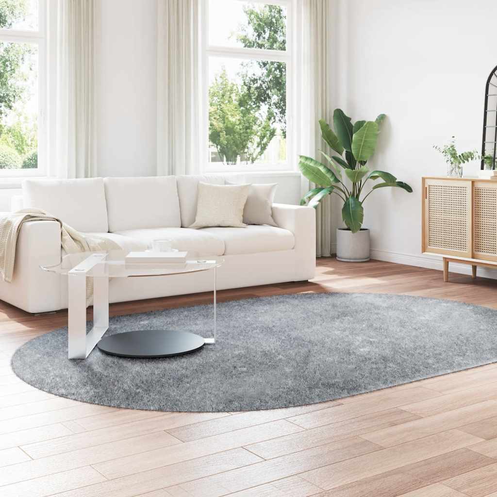 Flossteppe med lang luv NAVARRA sølvgrå 300x200 cm polyester