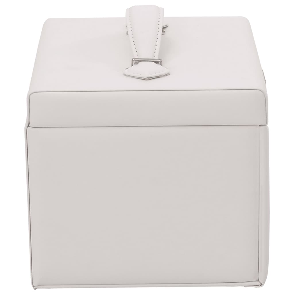 smykkeskrin 4-lags med speil låsbar hvit 22,5x17,5x16,5 cm