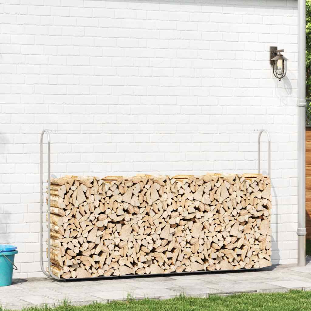 Vedstativ 250x25x150 cm Galvanisert stål