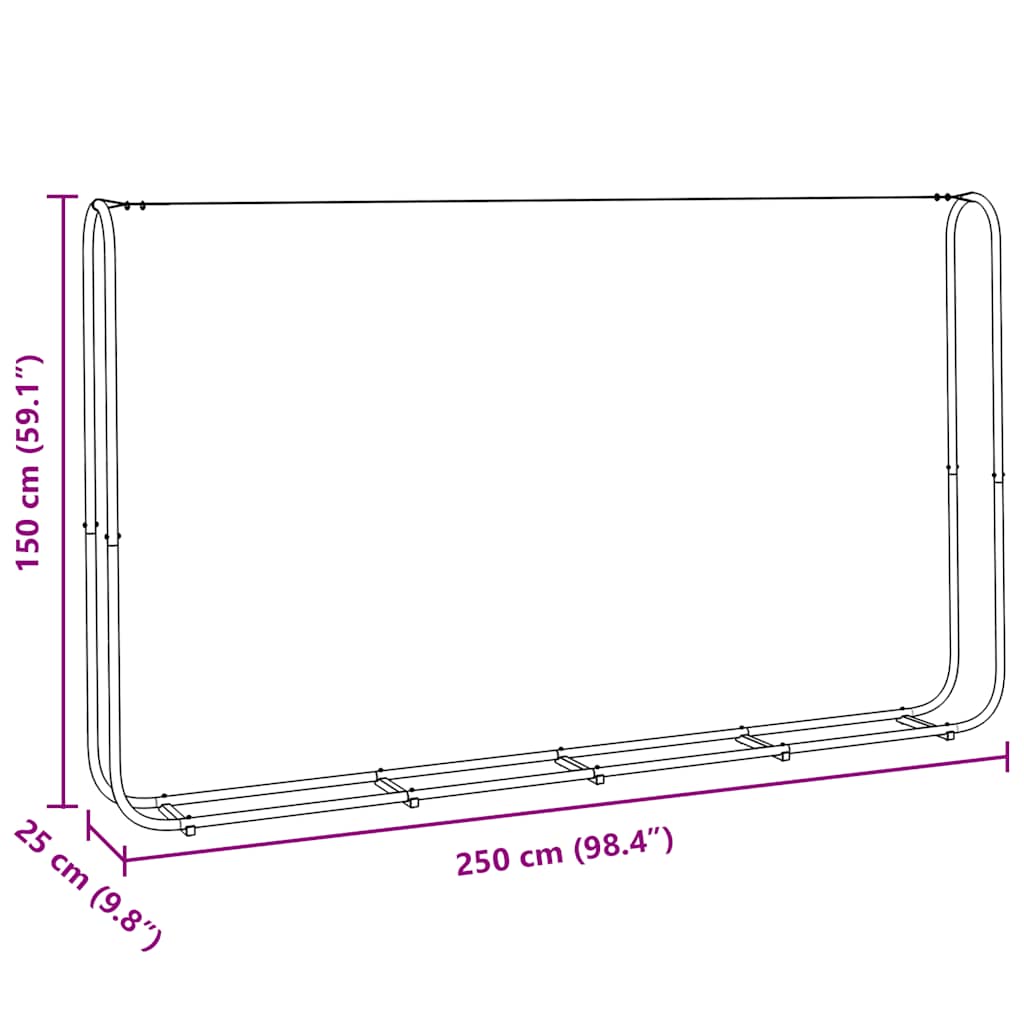 Vedstativ 250x25x150 cm Galvanisert stål