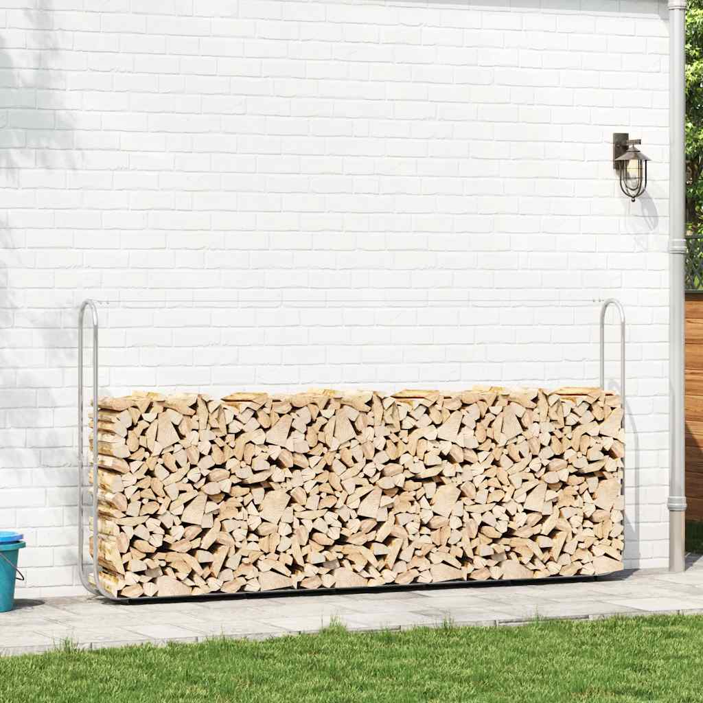 Vedstativ 300x25x150 cm Galvanisert stål