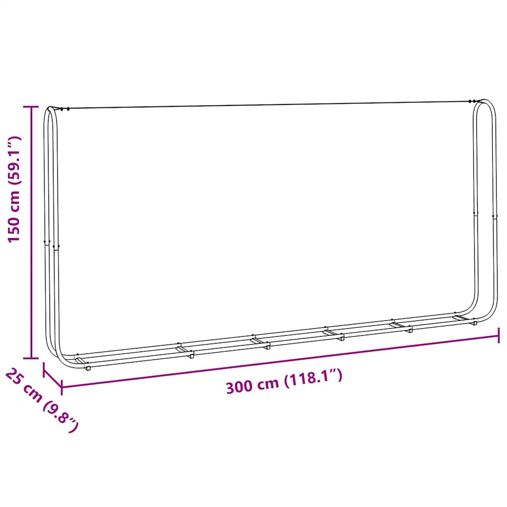 Vedstativ 300x25x150 cm Galvanisert stål