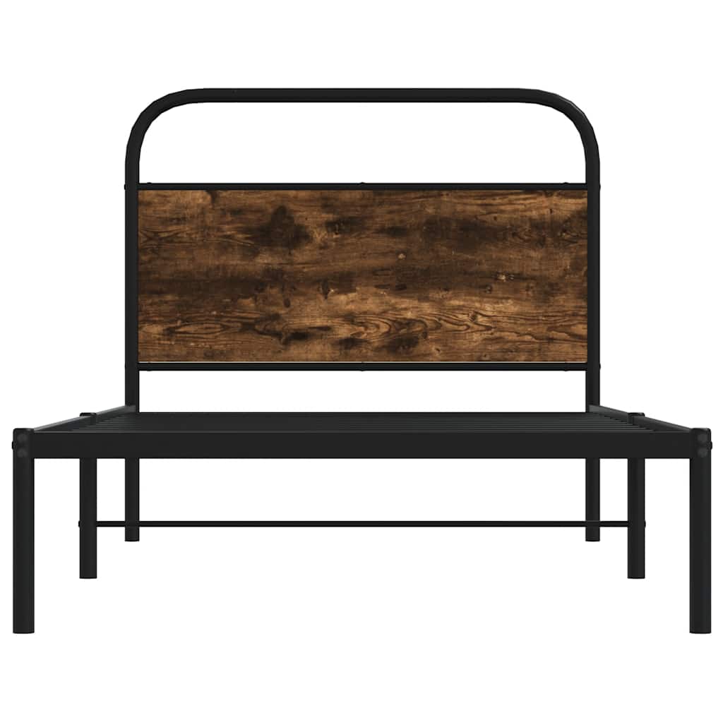 Sengeramme uten madrass røkt eik 90x190 cm konstruert tre