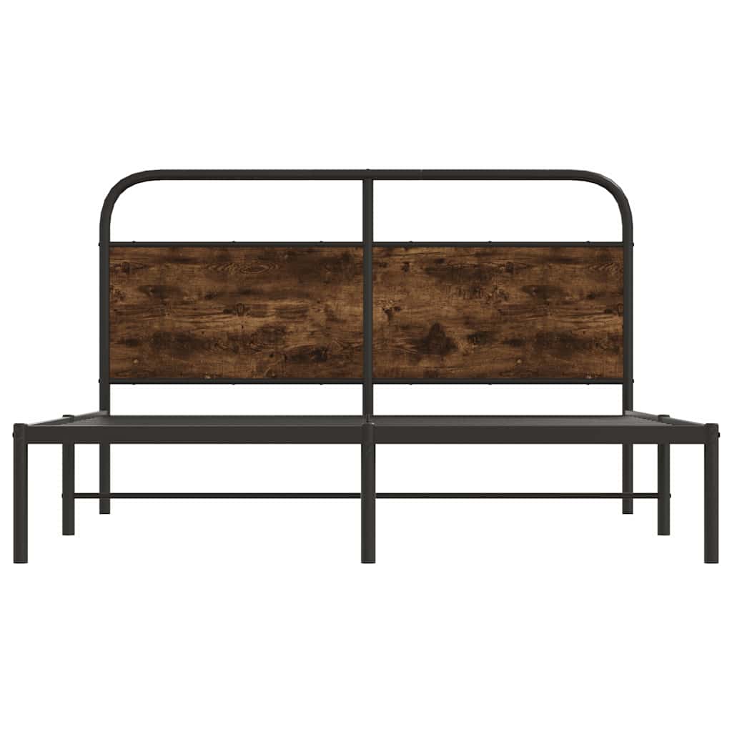 Sengeramme uten madrass røkt eik 150x200 cm konstruert tre