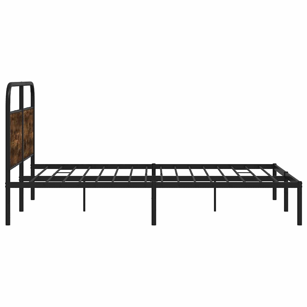 Sengeramme uten madrass røkt eik 150x200 cm konstruert tre