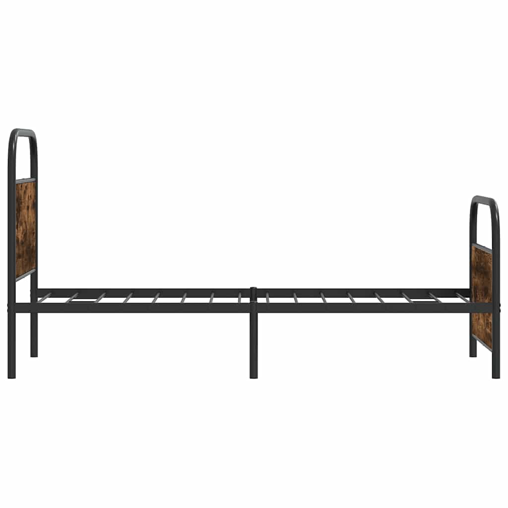 Sengeramme uten madrass røkt eik 80x200 cm konstruert tre