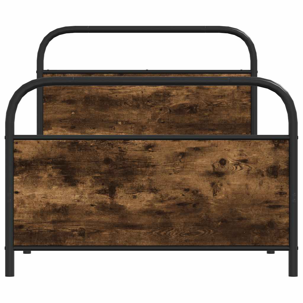 Sengeramme uten madrass røkt eik 90x190 cm konstruert tre