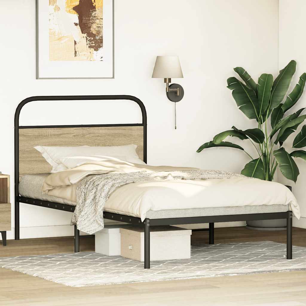 Sengeramme uten madrass sonoma eik 90x200 cm konstruert tre vidaXL