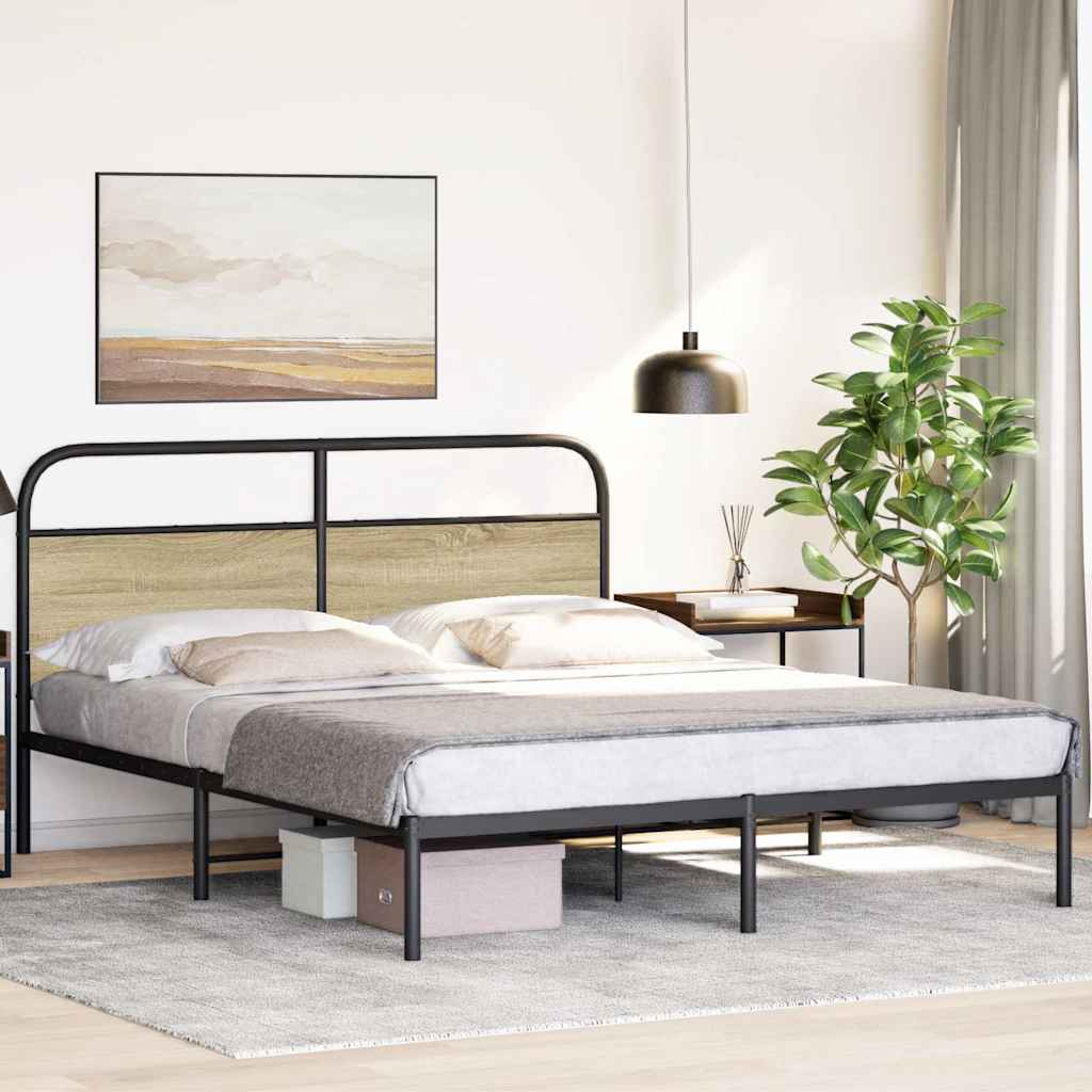 Sengeramme uten madrass sonoma eik 150x200 cm konstruert tre