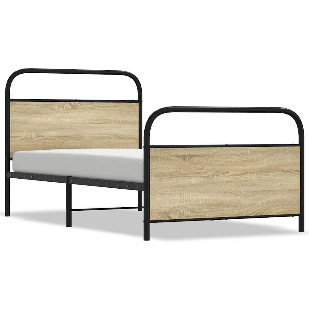 Sengeramme uten madrass sonoma eik 90x190 cm konstruert tre