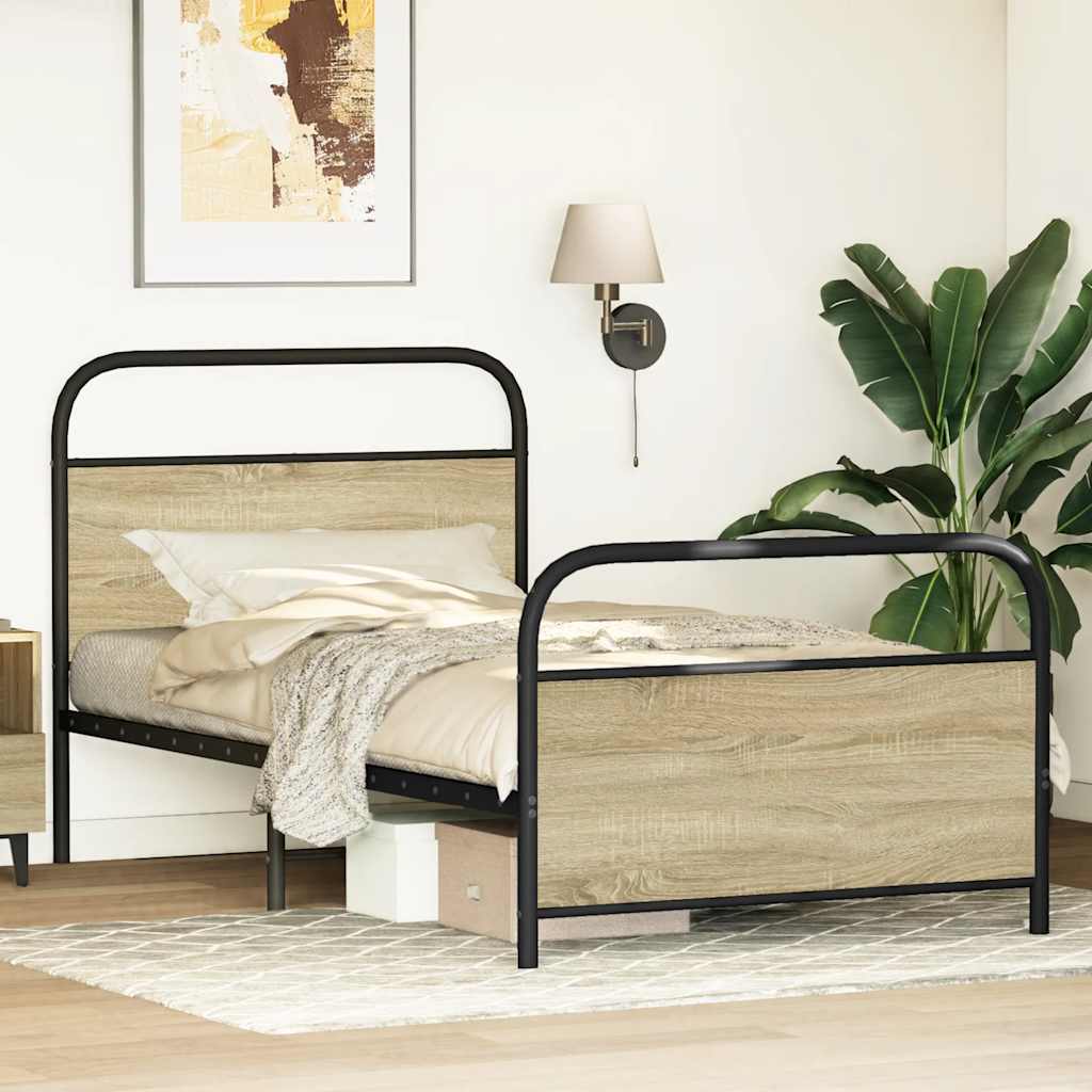 Sengeramme uten madrass sonoma eik 90x190 cm konstruert tre