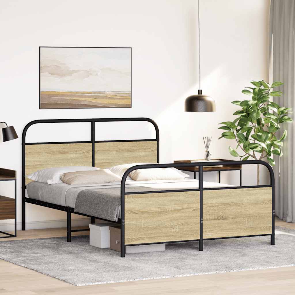 Sengeramme uten madrass sonoma eik 120x190 cm konstruert tre