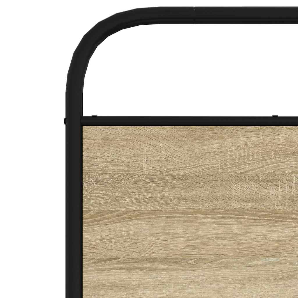 Utskiftbar sengegavl sonoma eik 80 cm stål og konstruert tre
