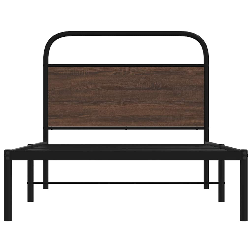 Sengeramme uten madrass brun eik 100x190 cm konstruert tre