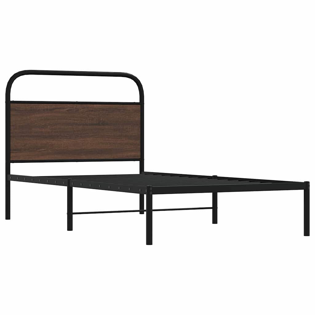 Sengeramme uten madrass brun eik 107x203 cm konstruert tre