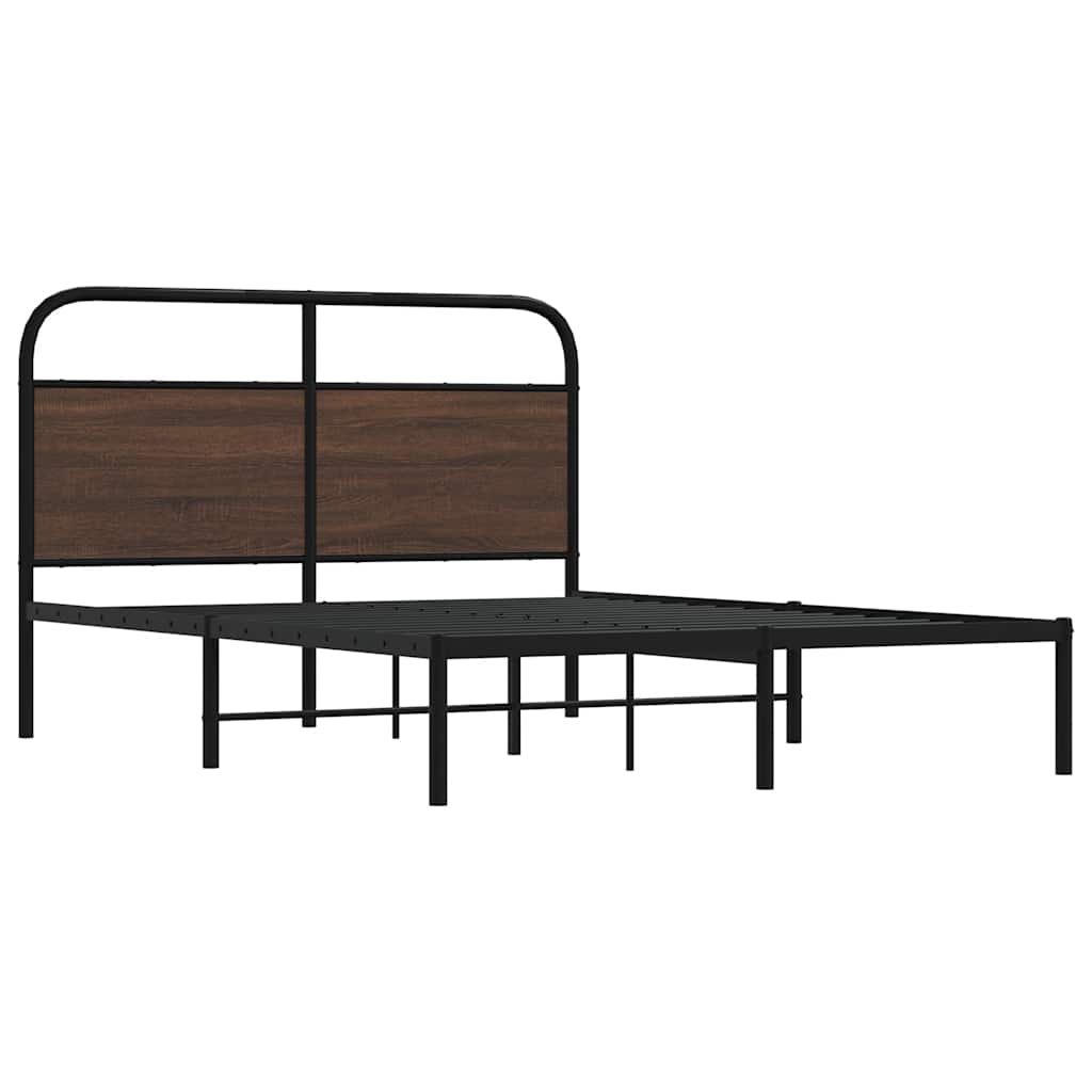 Sengeramme uten madrass brun eik 135x190 cm konstruert tre