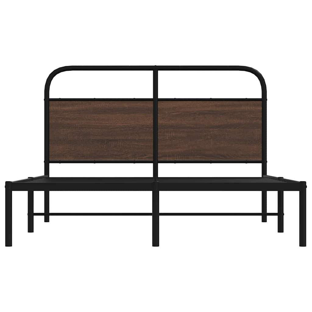Sengeramme uten madrass brun eik 135x190 cm konstruert tre