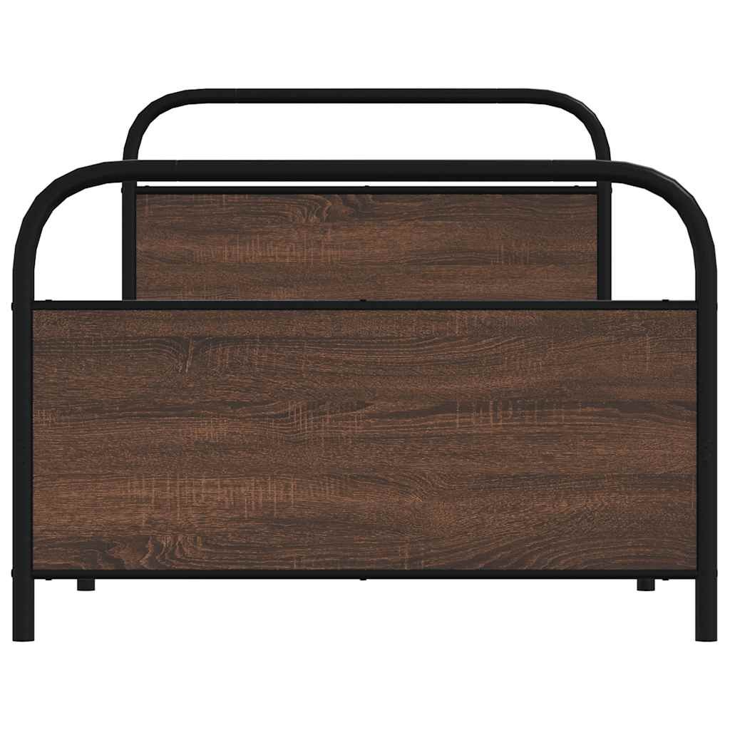 Sengeramme uten madrass brun eik 100x200 cm konstruert tre