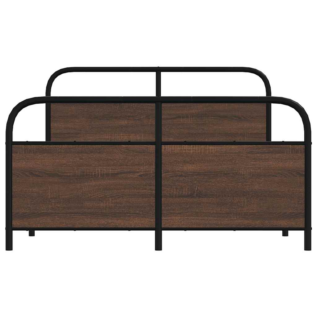Sengeramme uten madrass brun eik 120x190 cm konstruert tre