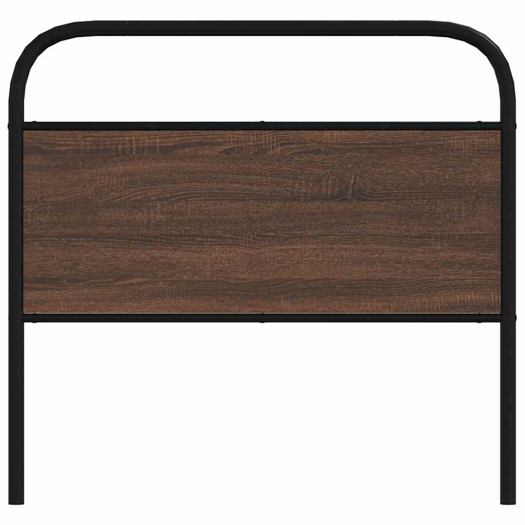 Utskiftbar sengegavl brun eik 100 cm stål og konstruert tre