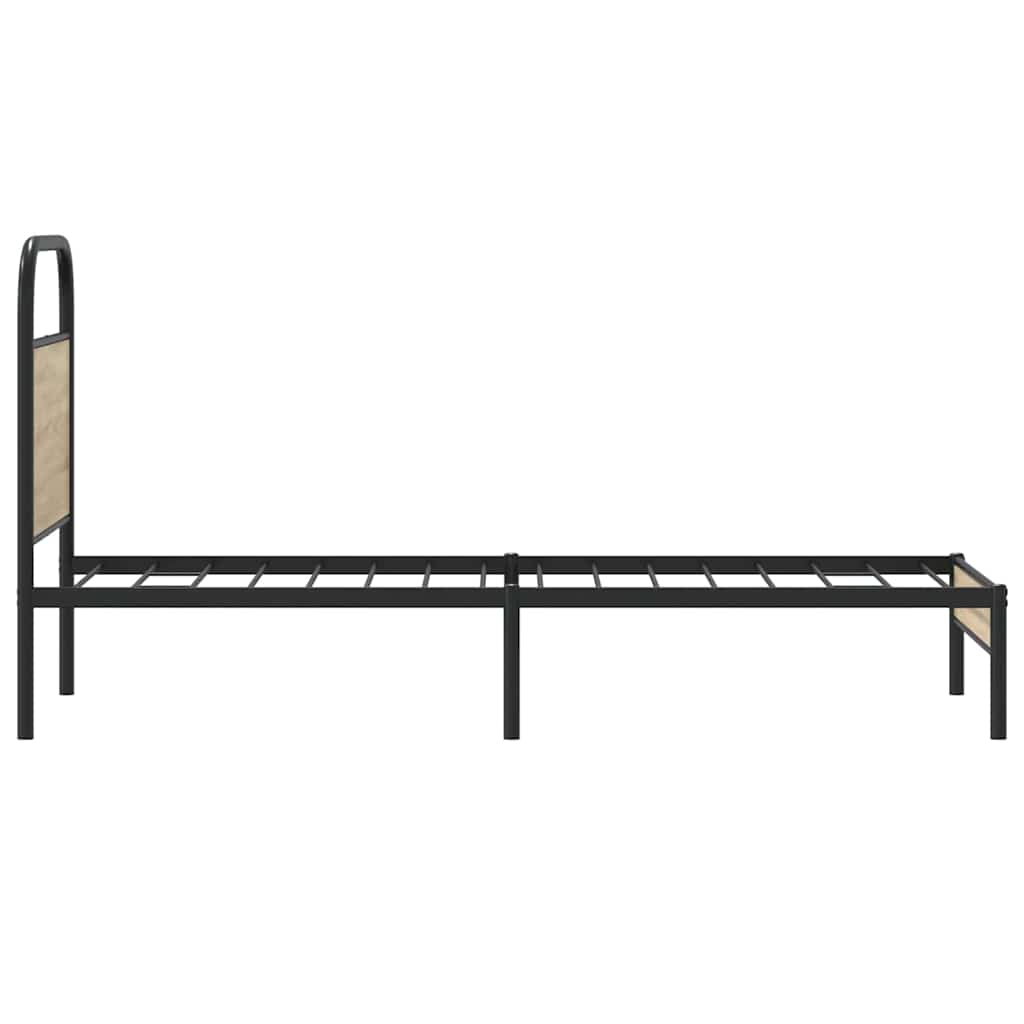 Sengeramme uten madrass røkt eik 80x200 cm konstruert tre