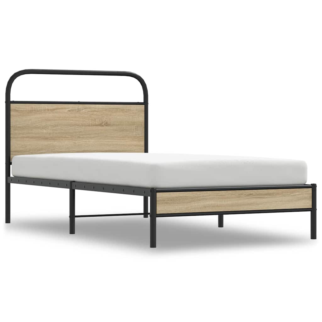 Sengeramme uten madrass røkt eik 100x190 cm konstruert tre