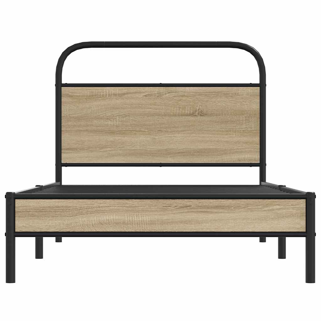 Sengeramme uten madrass røkt eik 100x200 cm konstruert tre