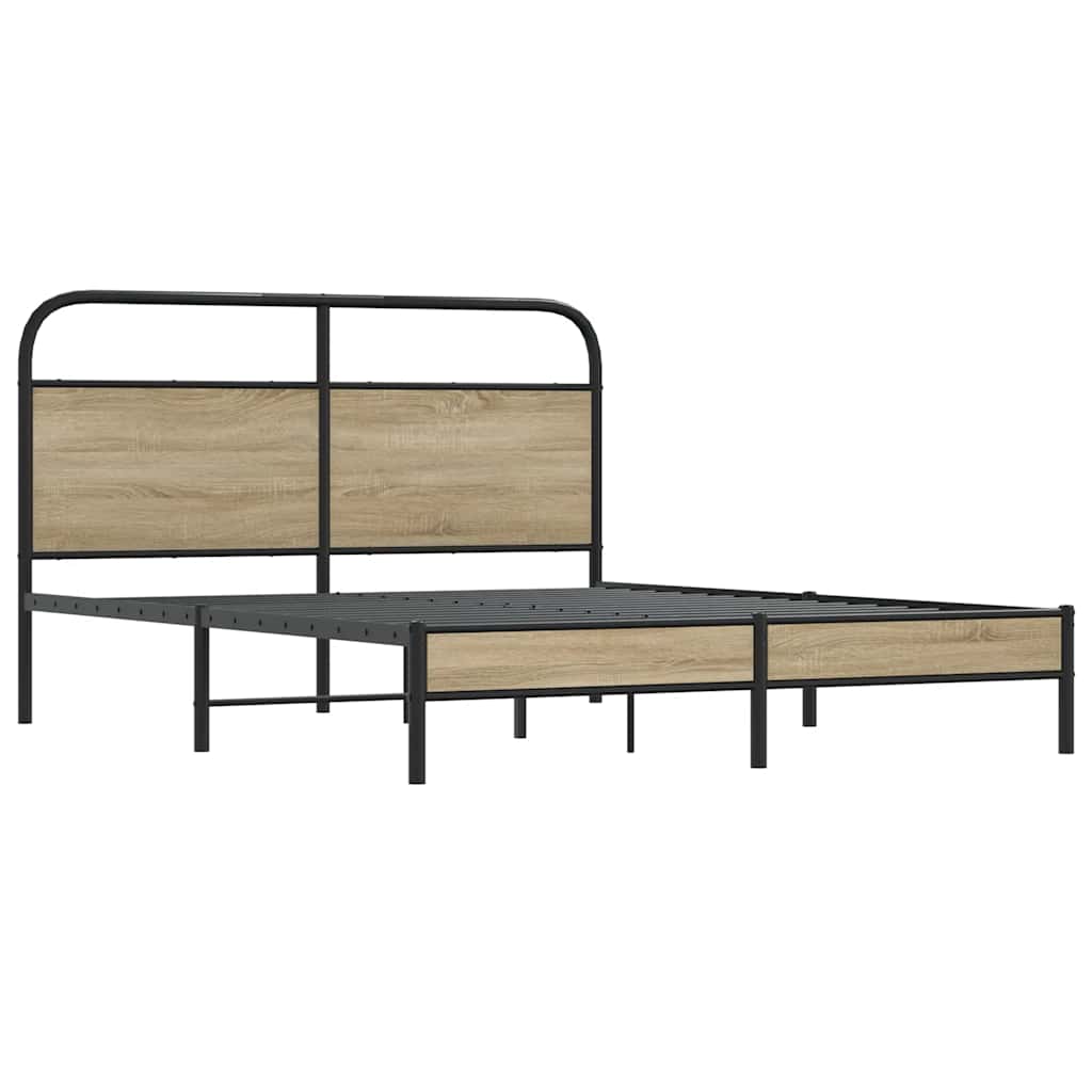 Sengeramme uten madrass røkt eik 160x200 cm konstruert tre