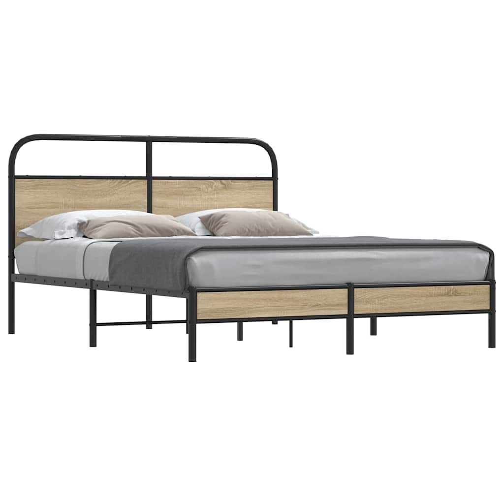 Sengeramme uten madrass røkt eik 160x200 cm konstruert tre