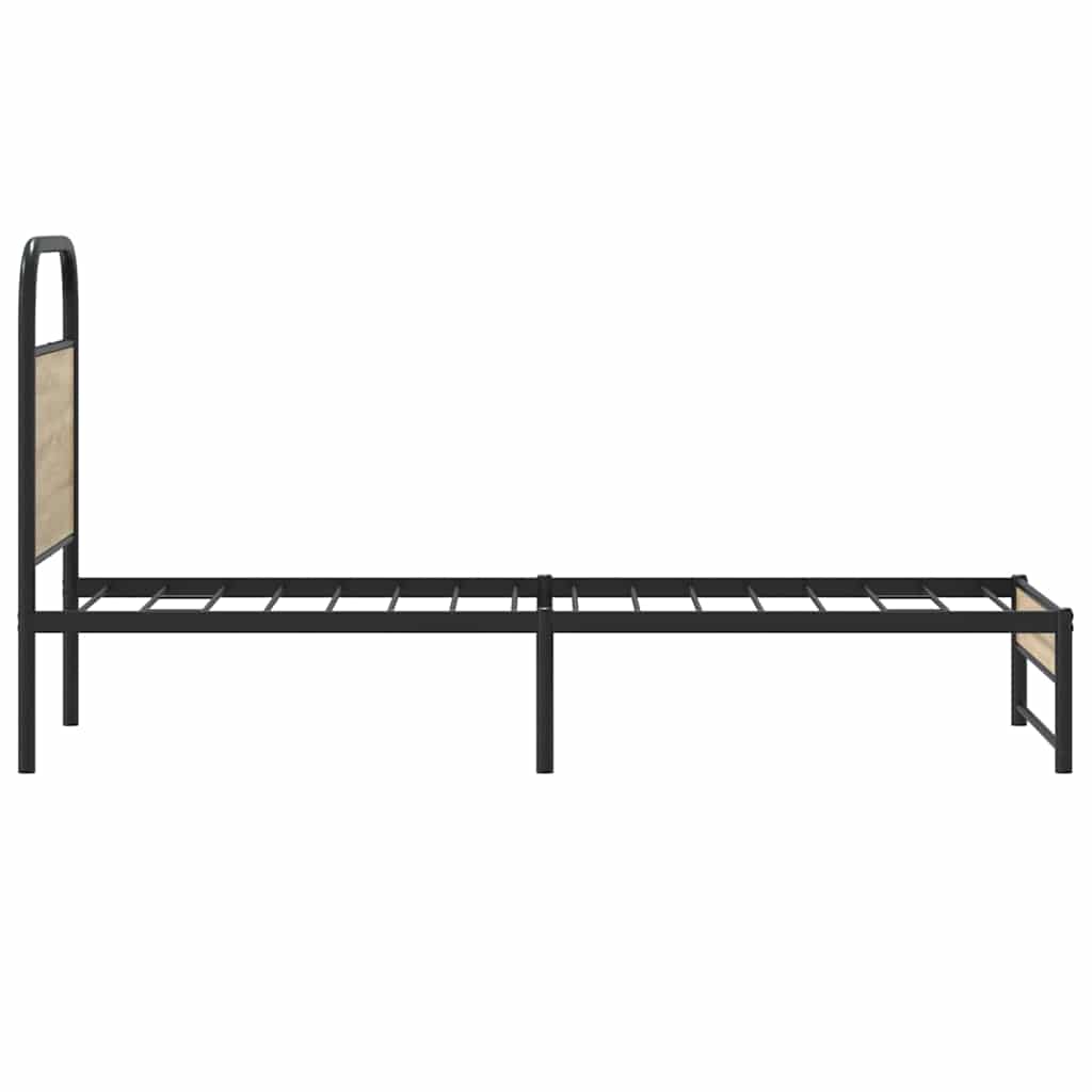 Sengeramme uten madrass røkt eik 80x200 cm konstruert tre
