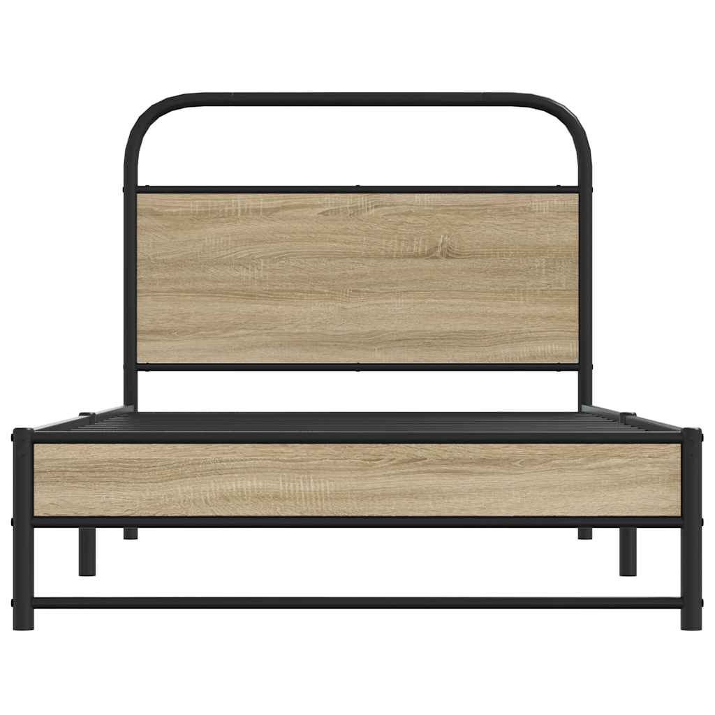 Sengeramme uten madrass røkt eik 90x190 cm konstruert tre