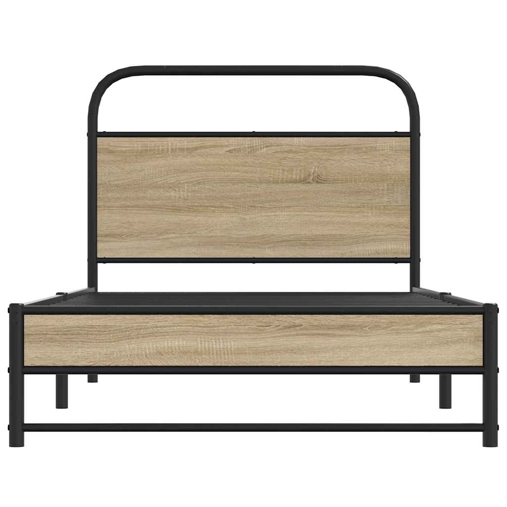 Sengeramme uten madrass røkt eik 100x190 cm konstruert tre