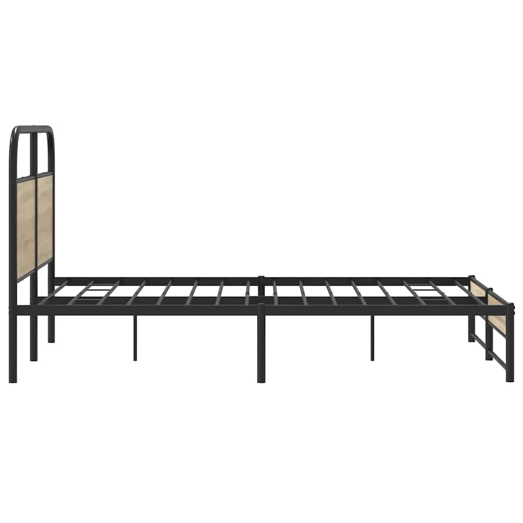 Sengeramme uten madrass røkt eik 140x200 cm konstruert tre