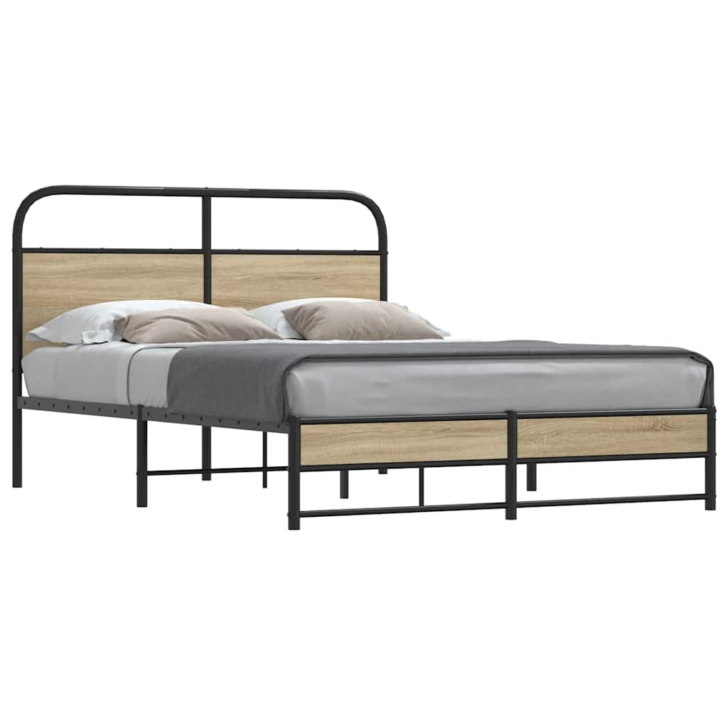 Sengeramme uten madrass røkt eik 140x200 cm konstruert tre