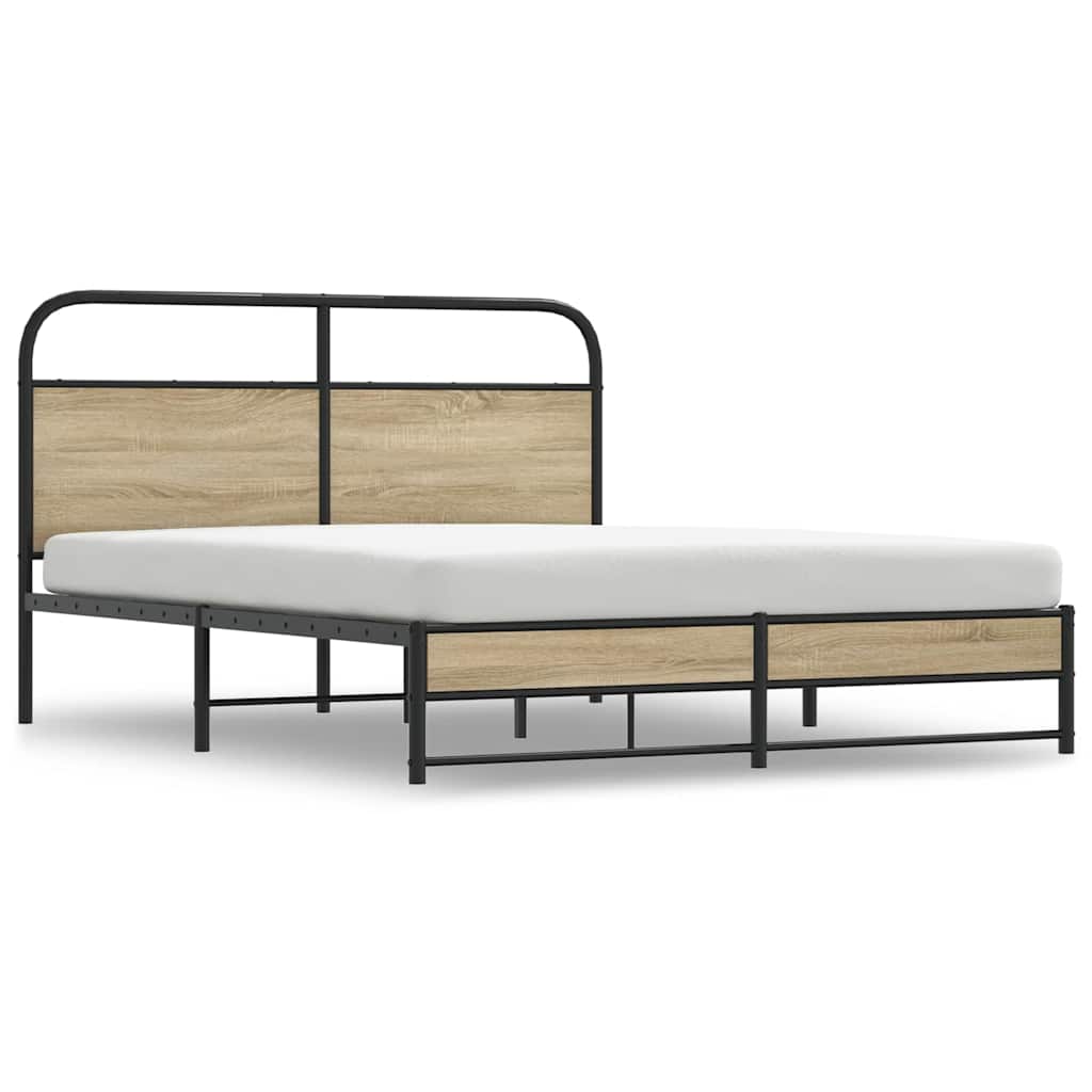 Sengeramme uten madrass røkt eik 150x200 cm konstruert tre