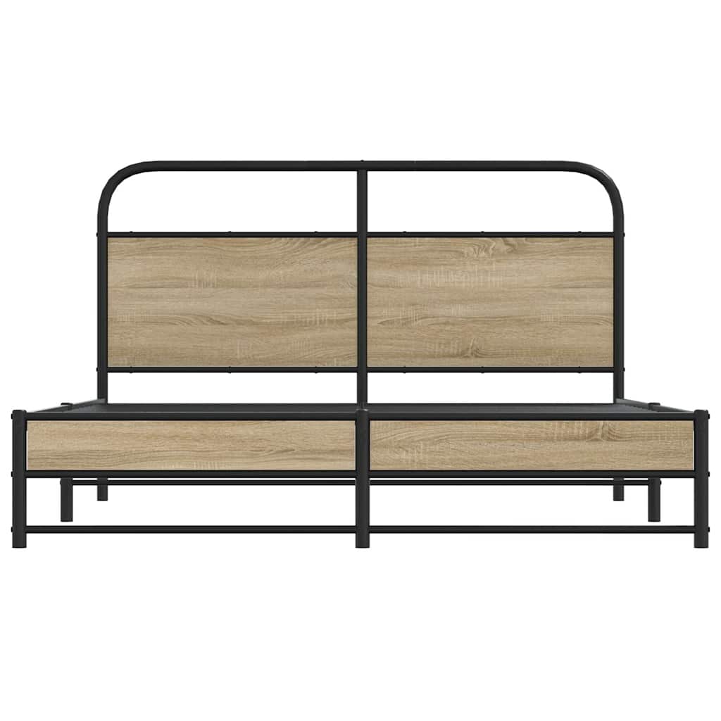 Sengeramme uten madrass røkt eik 150x200 cm konstruert tre