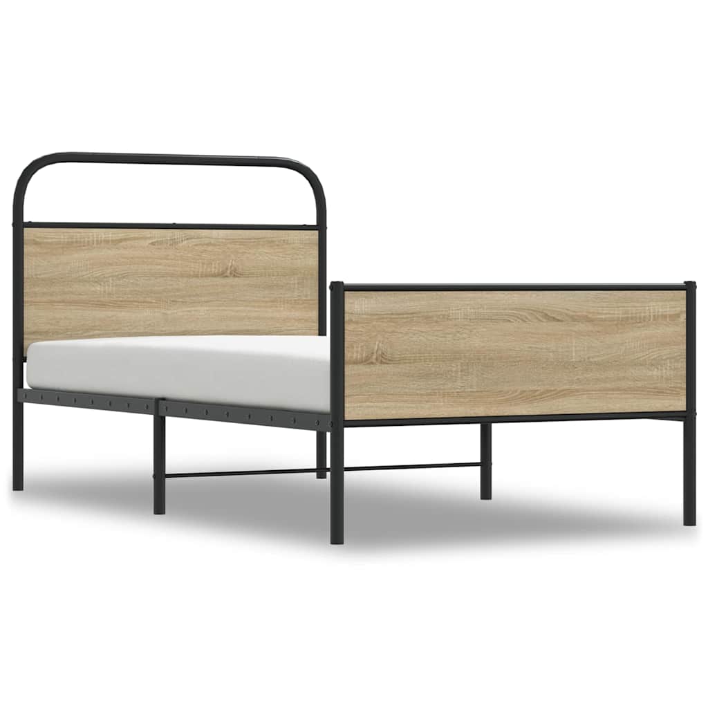 Sengeramme uten madrass sonoma eik 90x200 cm konstruert tre