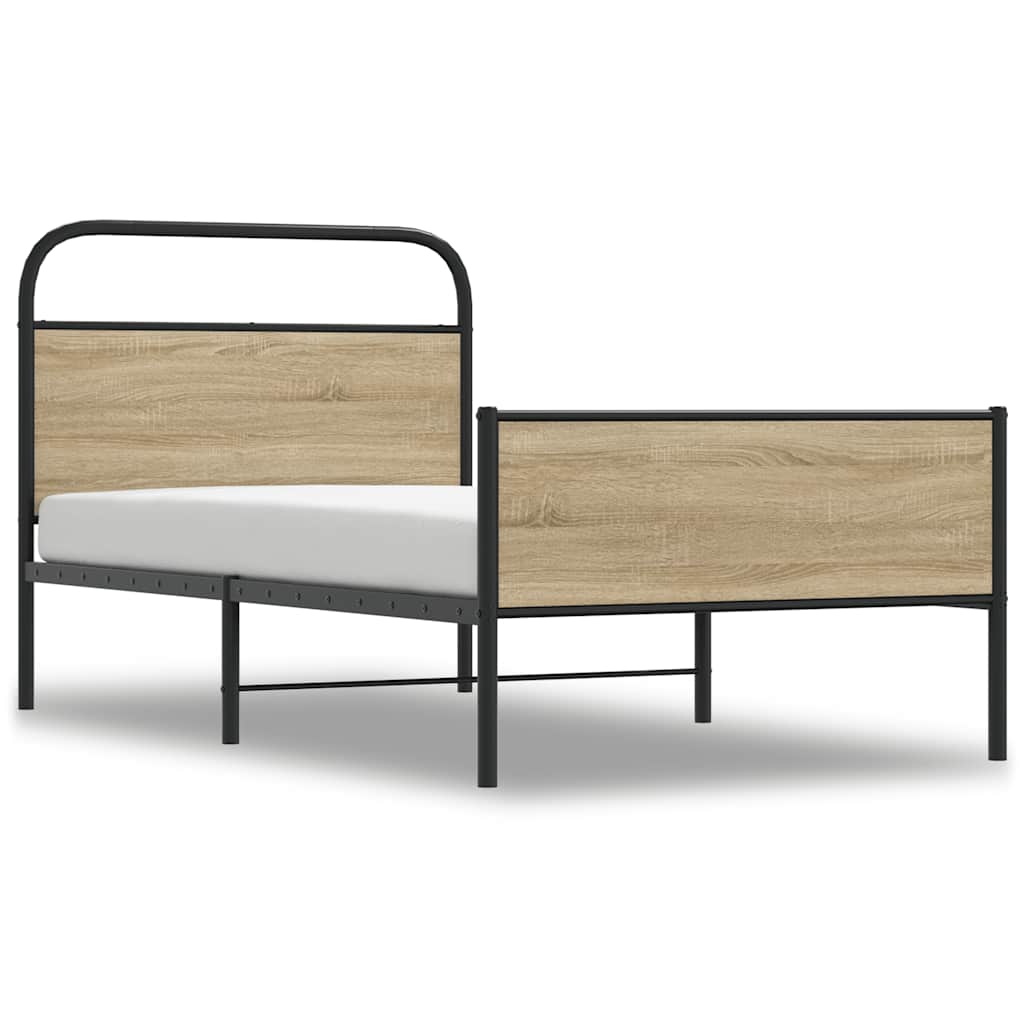 Sengeramme uten madrass sonoma eik 90x200 cm konstruert tre