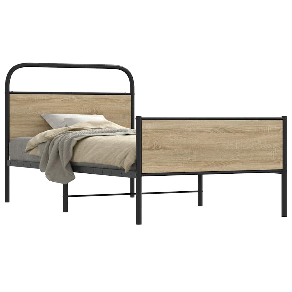 Sengeramme uten madrass sonoma eik 90x200 cm konstruert tre