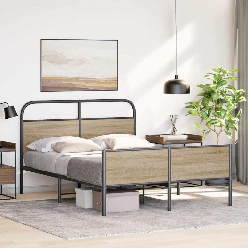 Sengeramme uten madrass sonoma eik 120x200 cm konstruert tre