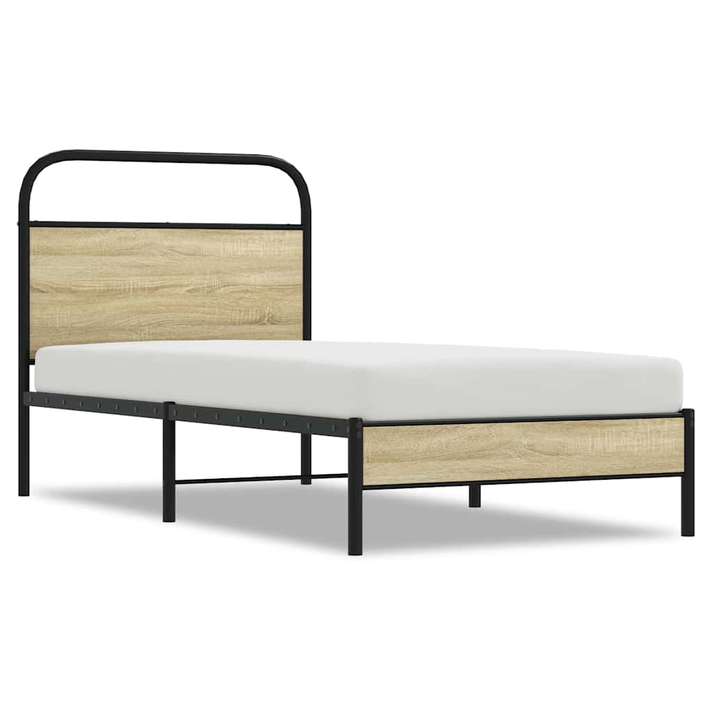 Sengeramme uten madrass sonoma eik 75x190 cm konstruert tre