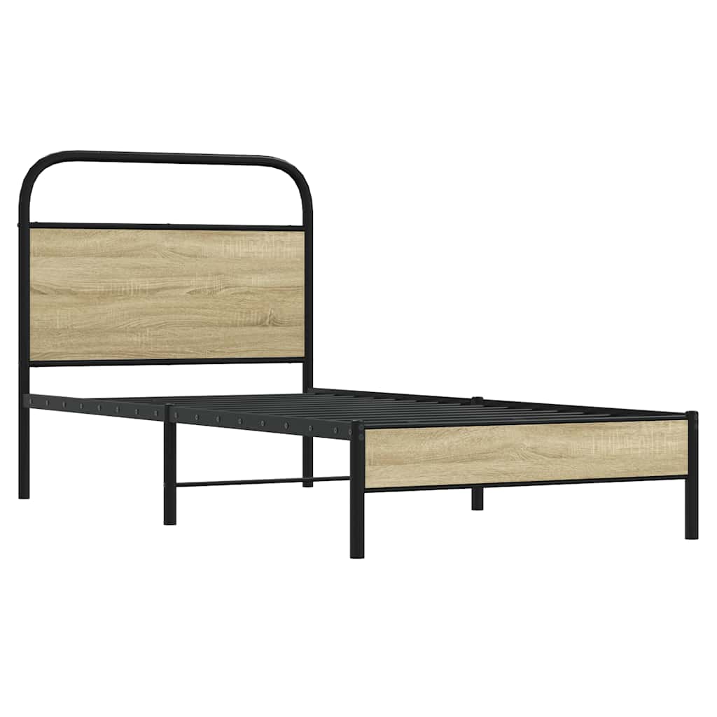 Sengeramme uten madrass sonoma eik 75x190 cm konstruert tre