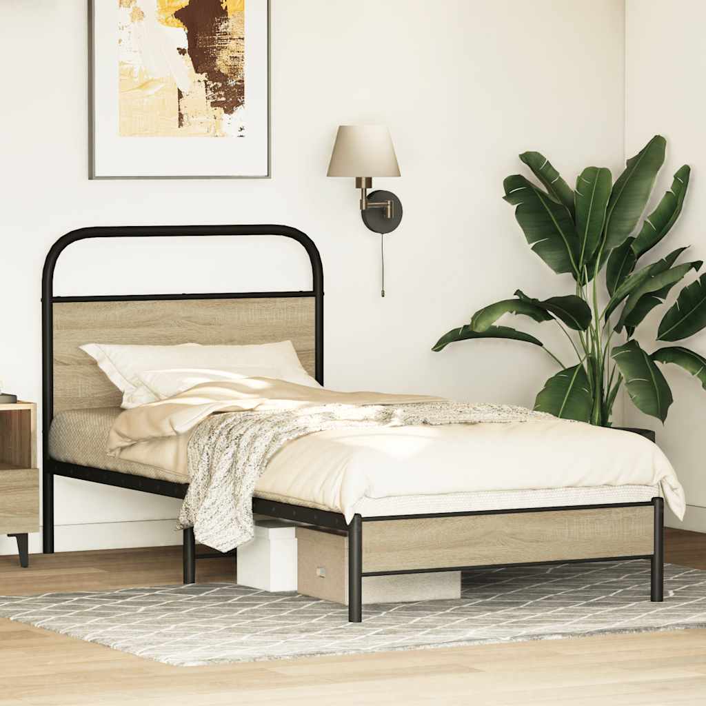 Sengeramme uten madrass sonoma eik 75x190 cm konstruert tre