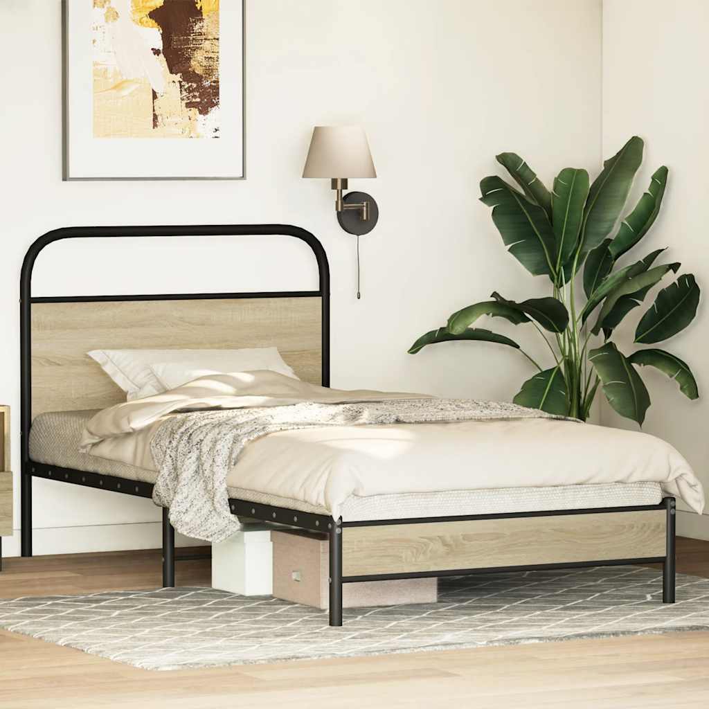Sengeramme uten madrass sonoma eik 107x203 cm konstruert tre