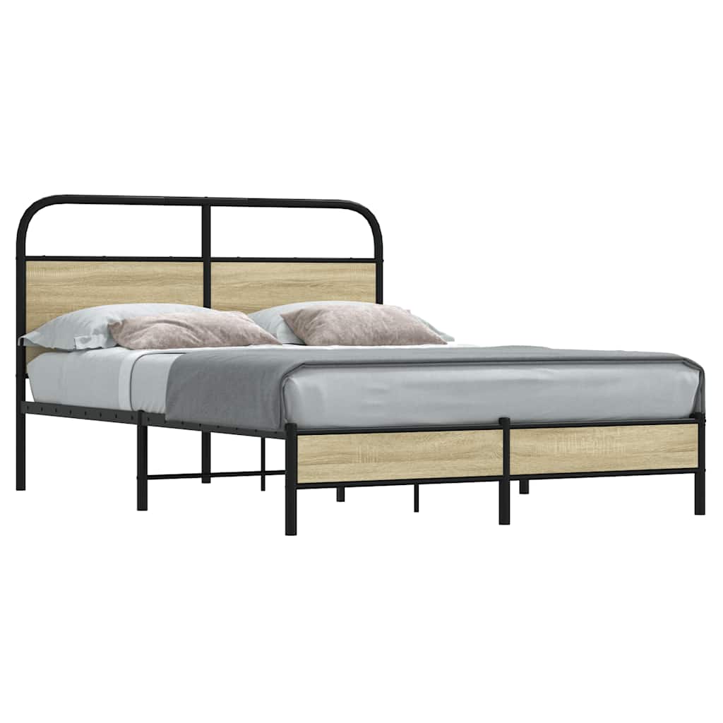 Sengeramme uten madrass sonoma eik 140x190 cm konstruert tre