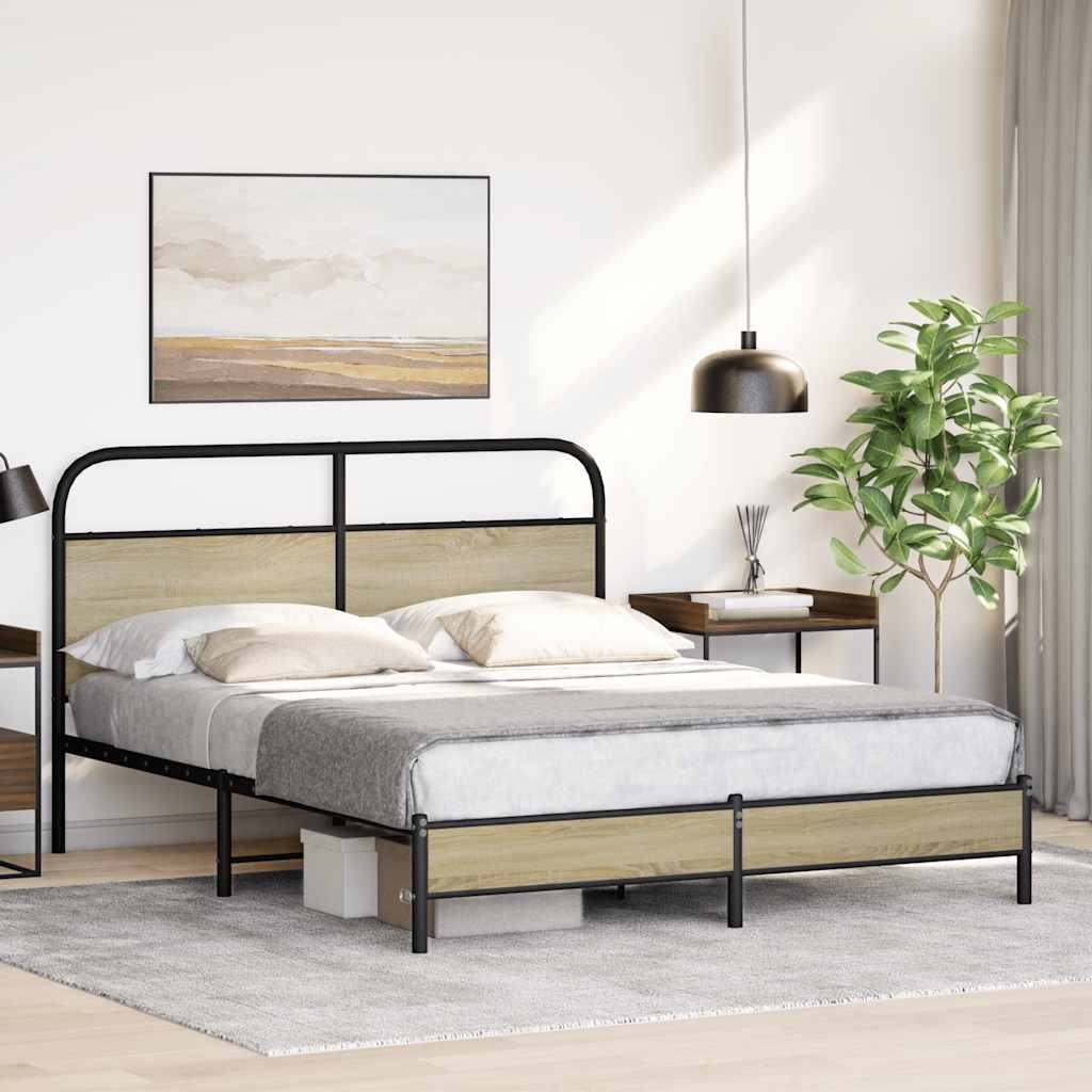Sengeramme uten madrass sonoma eik 150x200 cm konstruert tre