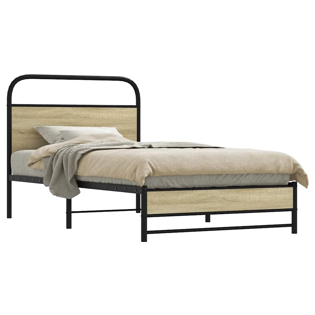 Sengeramme uten madrass sonoma eik 100x190 cm konstruert tre